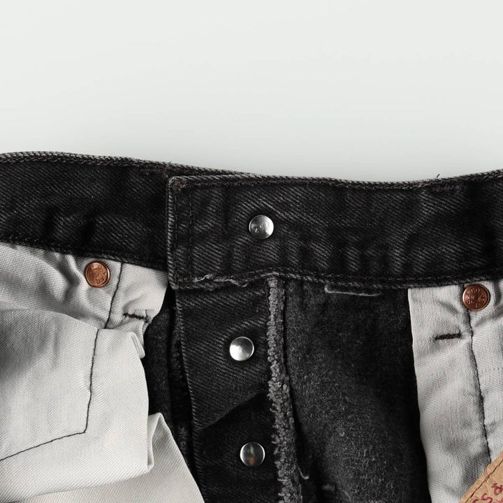 1990'S Levi's 501-0185 Black Denim Straight Leg Jeans, Men's Size W31 (approx.), Vintage cotton black type Vintage Second Hand