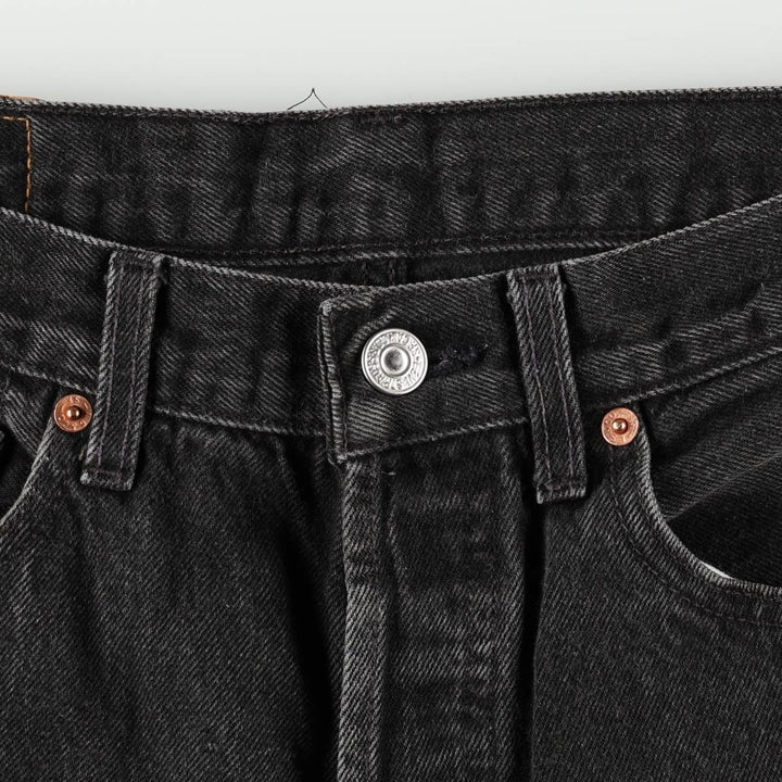 1990'S Levi's 501-0185 Black Denim Straight Leg Jeans, Men's Size W31 (approx.), Vintage cotton black type Vintage Second Hand