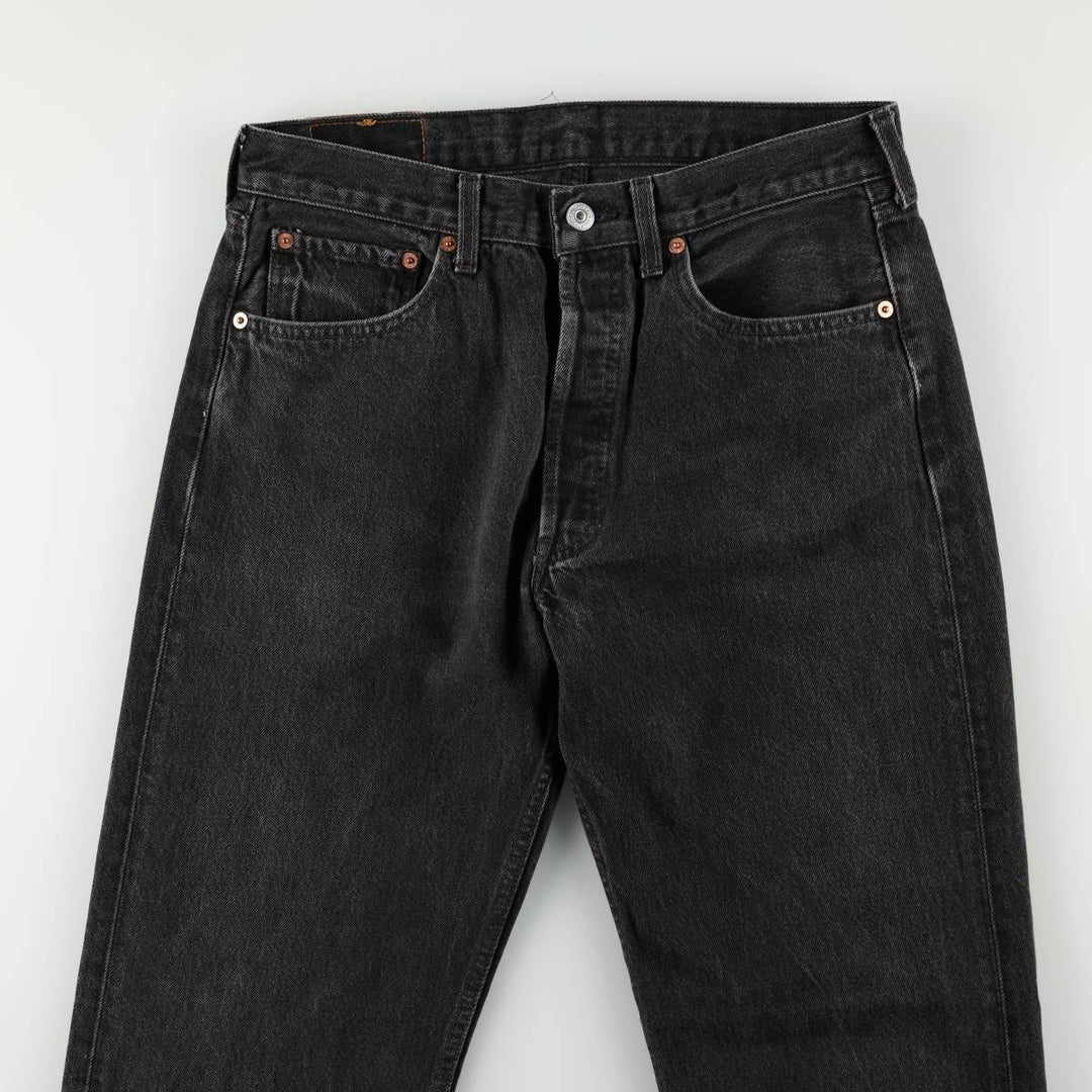 1990'S Levi's 501-0185 Black Denim Straight Leg Jeans, Men's Size W31 (approx.), Vintage cotton black type Vintage Second Hand