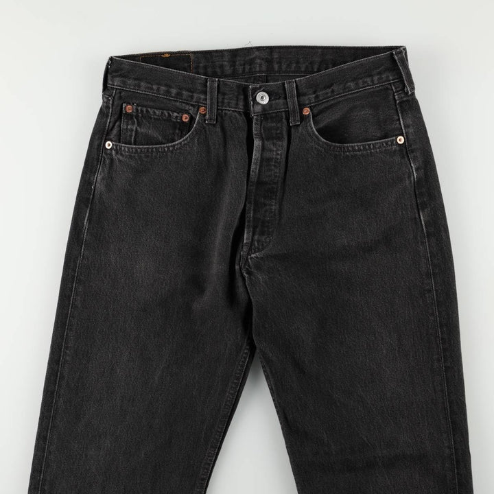 1990'S Levi's 501-0185 Black Denim Straight Leg Jeans, Men's Size W31 (approx.), Vintage cotton black type Vintage Second Hand