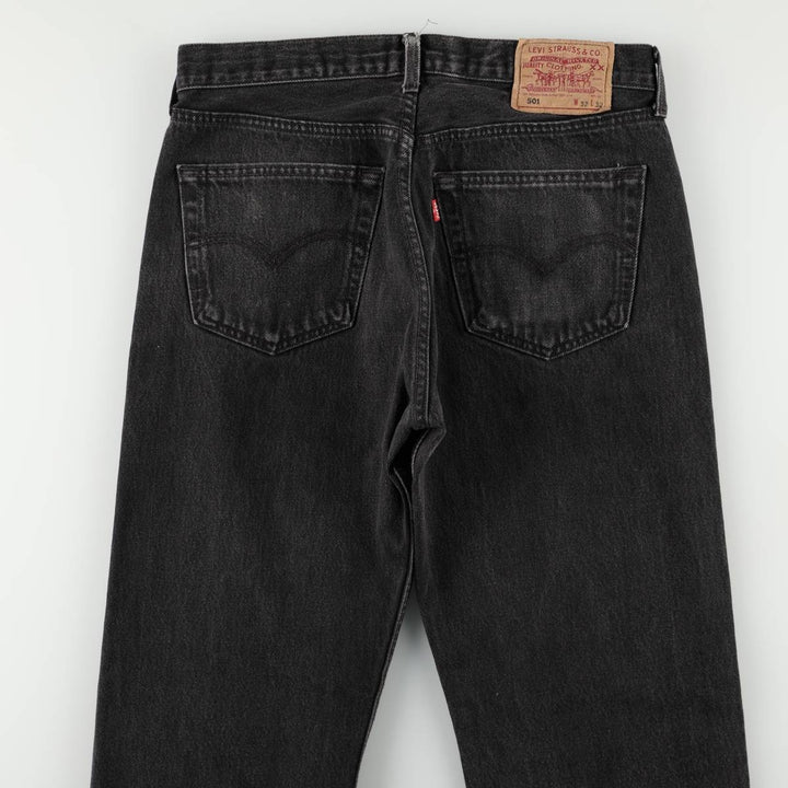 1990'S Levi's 501-0185 Black Denim Straight Leg Jeans, Men's Size W31 (approx.), Vintage cotton black type Vintage Second Hand