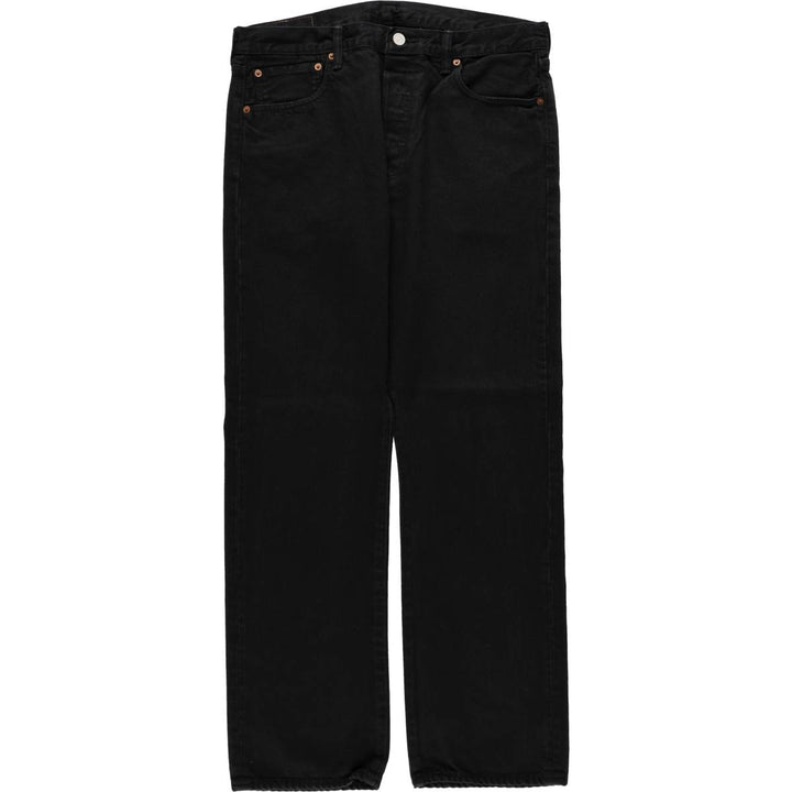 Levi's 501-0165 Black Denim Straight Leg Jeans, Men's Size W35 (approx.) cotton black type Vintage Second Hand