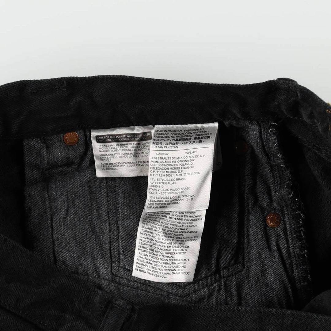 Levi's 501-0165 Black Denim Straight Leg Jeans, Men's Size W35 (approx.) cotton black type Vintage Second Hand