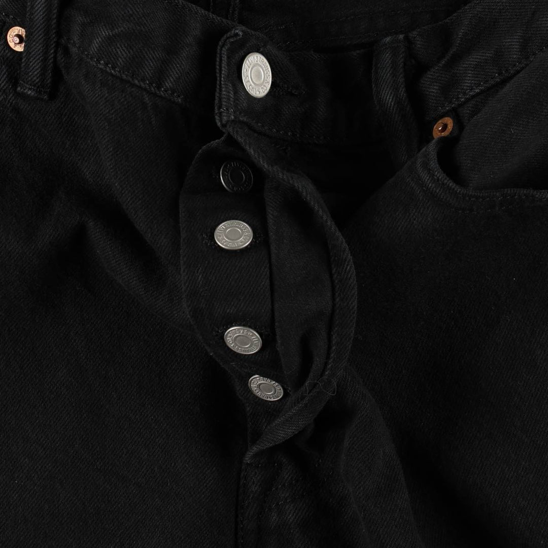 Levi's 501-0165 Black Denim Straight Leg Jeans, Men's Size W35 (approx.) cotton black type Vintage Second Hand