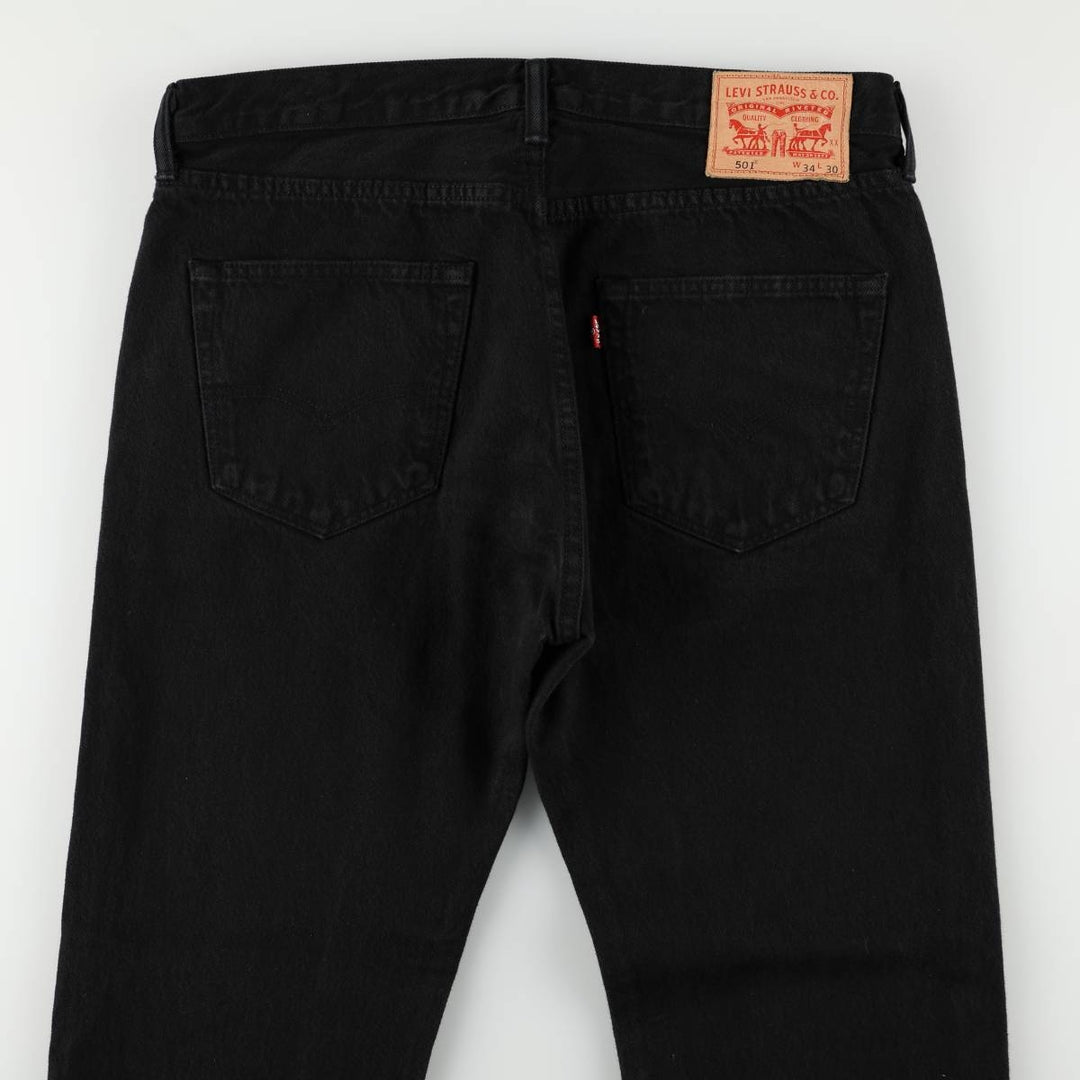 Levi's 501-0165 Black Denim Straight Leg Jeans, Men's Size W35 (approx.) cotton black type Vintage Second Hand