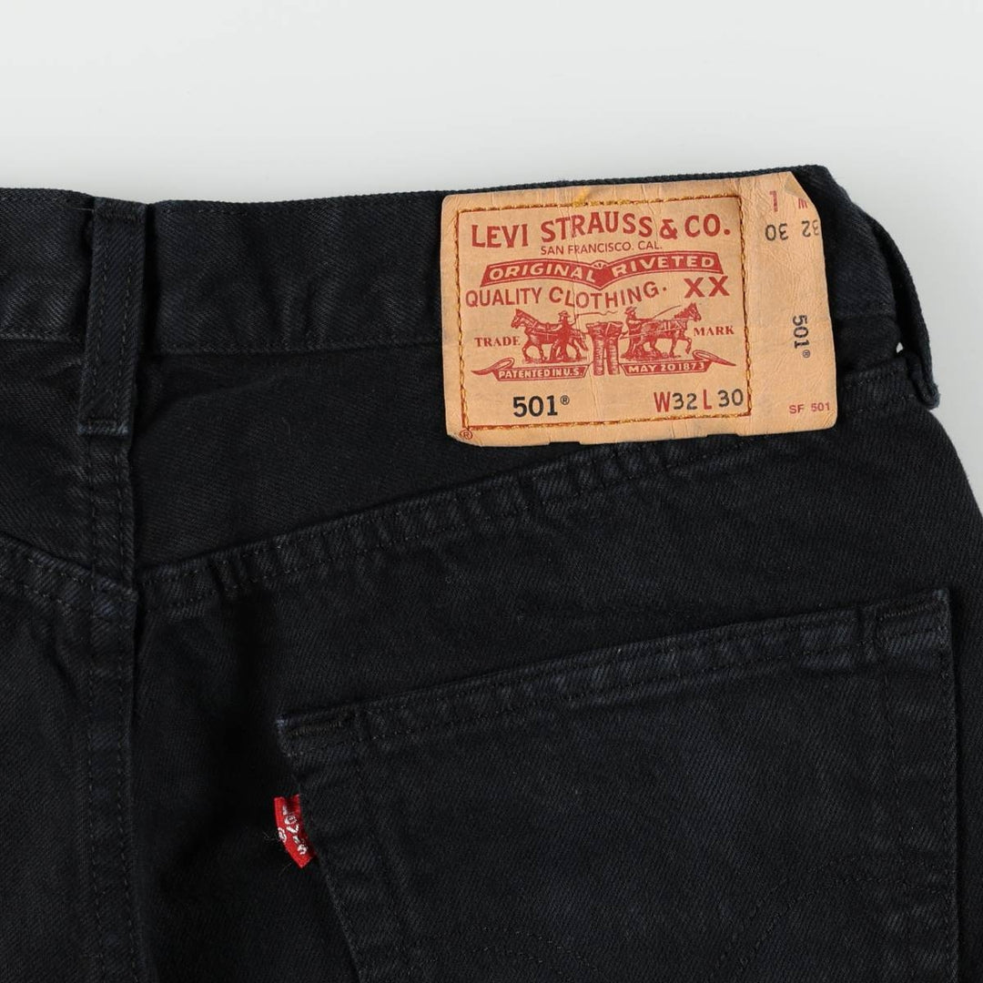 2000'S Levi's 501-0165 Euro Model Black Denim Straight Leg Jeans, Men's Size W33 (approx.) cotton black type Vintage Second Hand