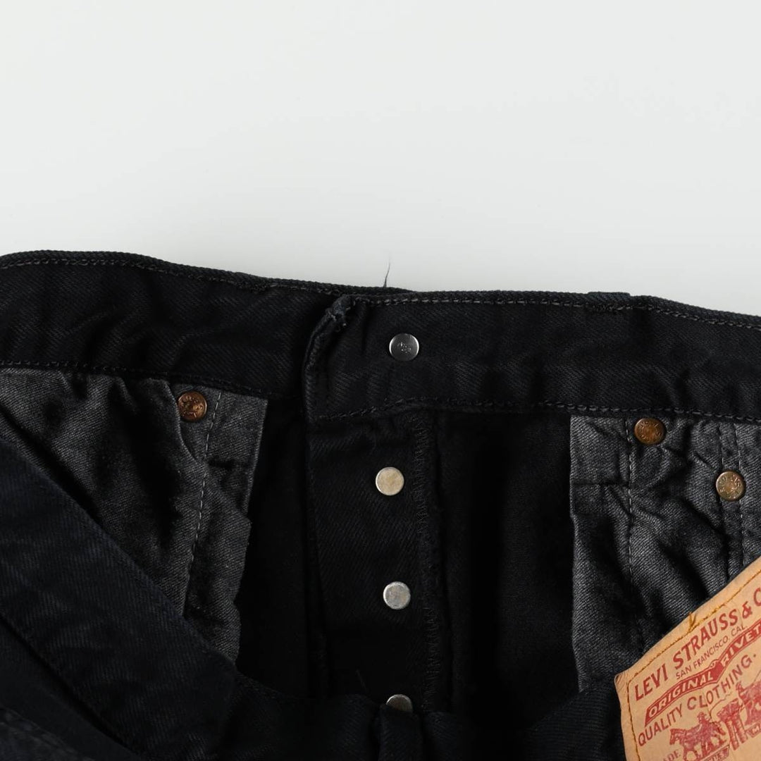 2000'S Levi's 501-0165 Euro Model Black Denim Straight Leg Jeans, Men's Size W33 (approx.) cotton black type Vintage Second Hand