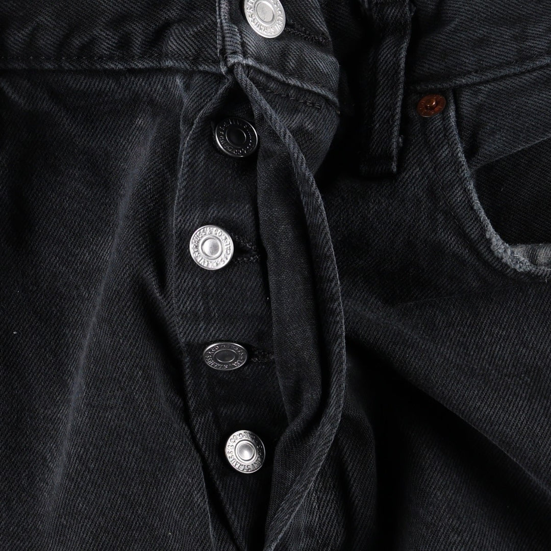Levi's 501-0165 Black Denim Straight Leg Jeans, Men's Size W35 (approx.) cotton black type Vintage Second Hand