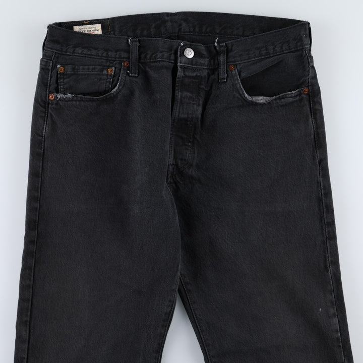 Levi's 501-0165 Black Denim Straight Leg Jeans, Men's Size W35 (approx.) cotton black type Vintage Second Hand