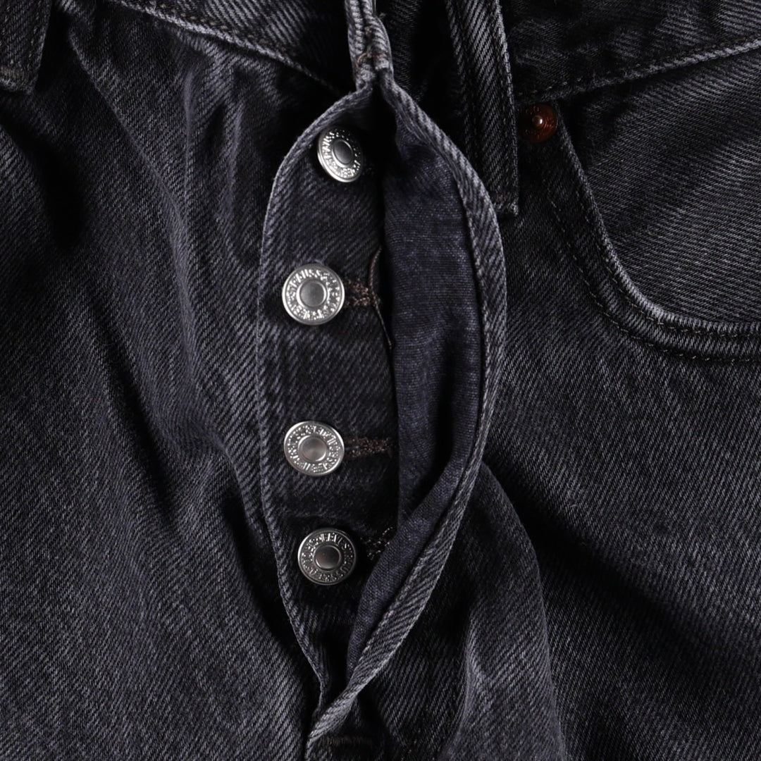 Levi's 501-0660 Black Denim Straight Leg Denim Pants, Men's Size 34 cotton black type Vintage Second Hand