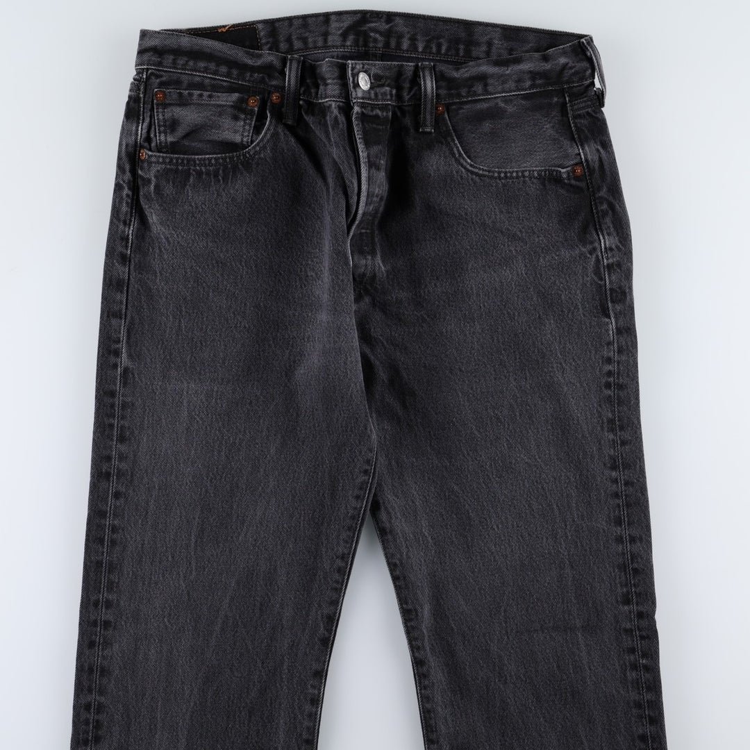 Levi's 501-0660 Black Denim Straight Leg Denim Pants, Men's Size 34 cotton black type Vintage Second Hand