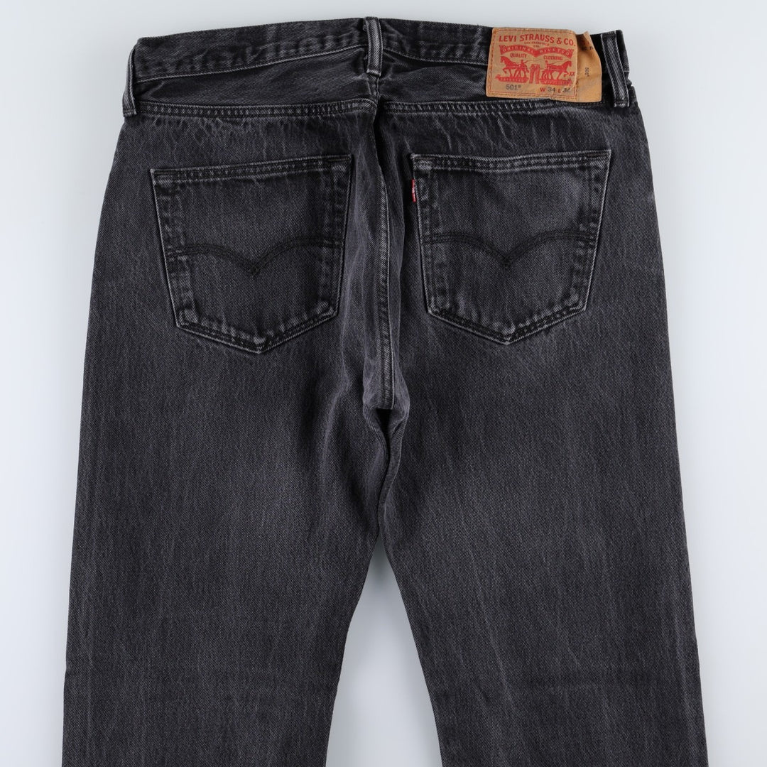 Levi's 501-0660 Black Denim Straight Leg Denim Pants, Men's Size 34 cotton black type Vintage Second Hand
