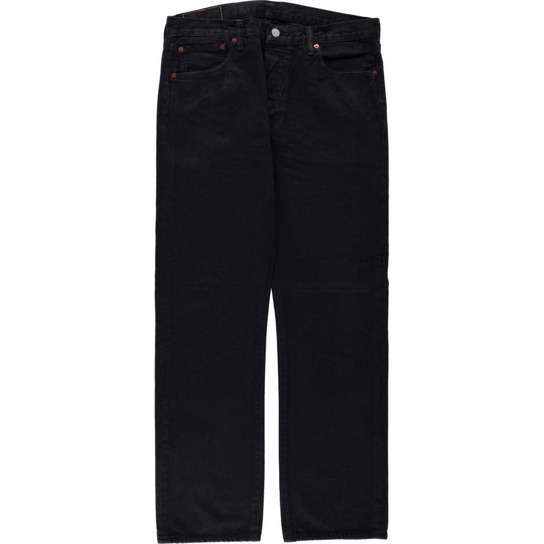 Levi's 501-0165 Black Denim Straight Leg Denim Pants, Men's Size 34 cotton black type Vintage Second Hand