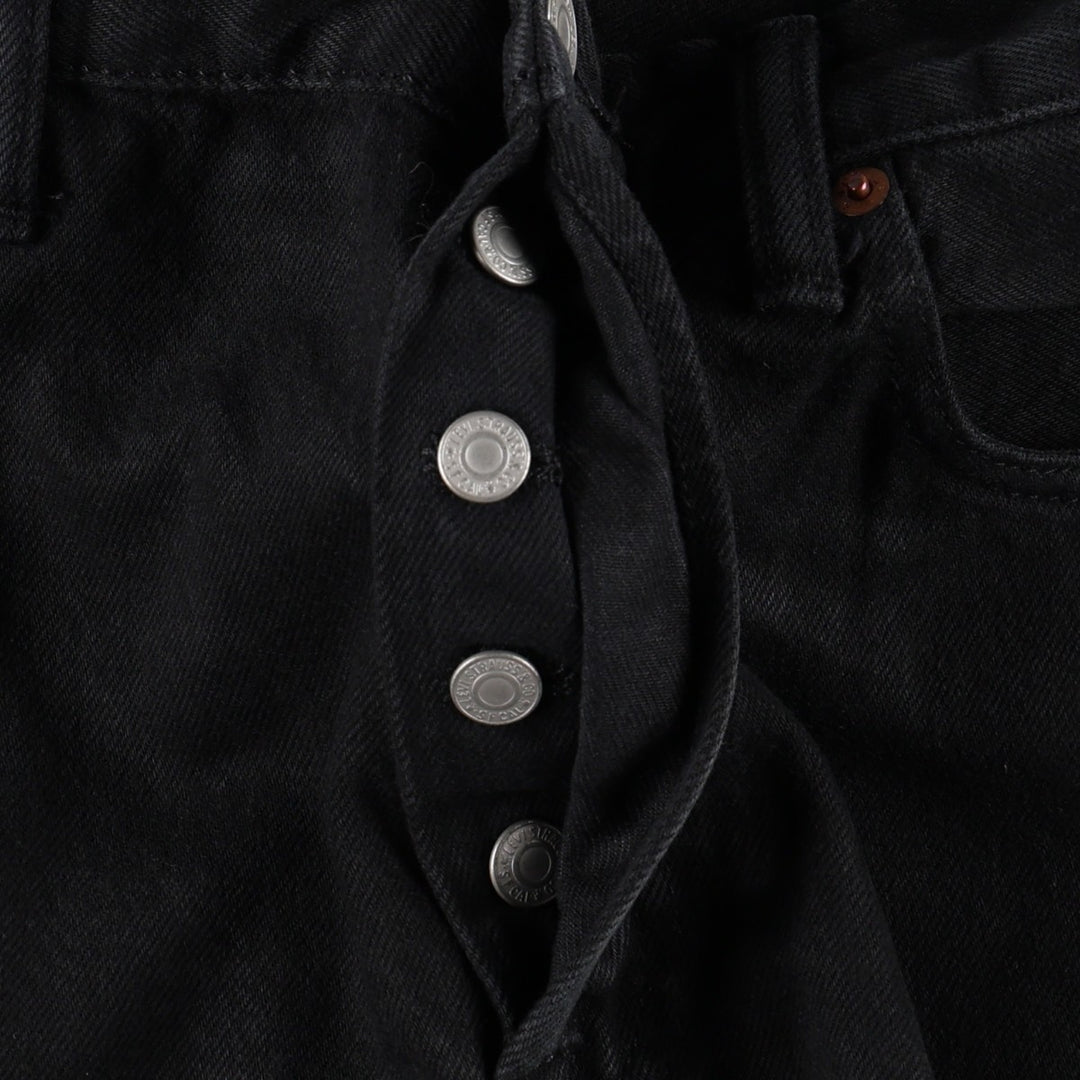 Levi's 501-0165 Black Denim Straight Leg Denim Pants, Men's Size 34 cotton black type Vintage Second Hand