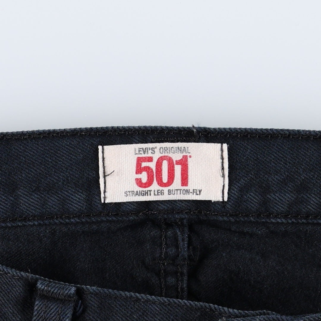 Levi's Levi's 501 STRAIGHT LEG BUTTON-FLY Black denim straight denim pants men's w34 equivalent cotton black type Vintage Second Hand