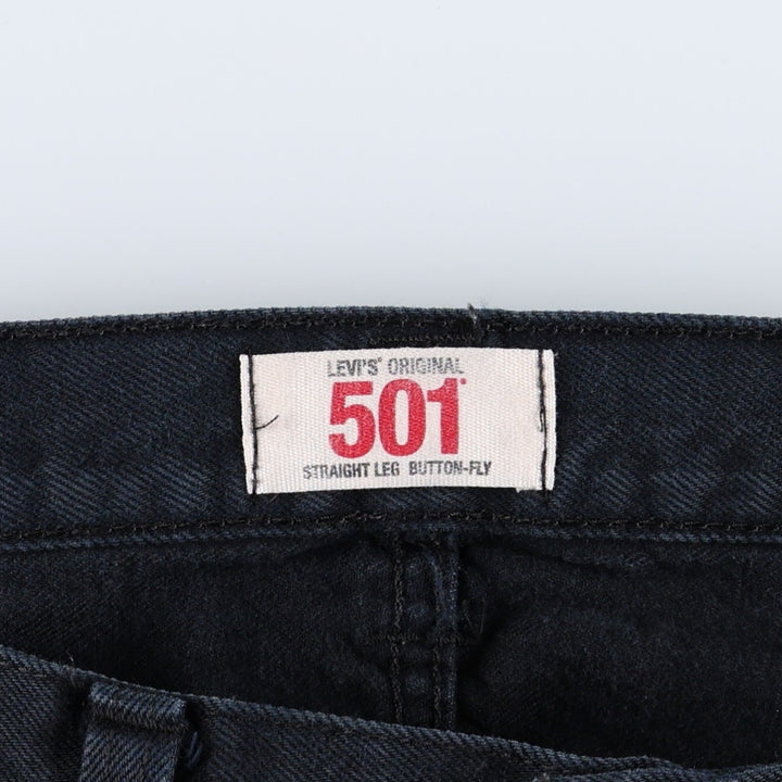 Levi's Levi's 501 STRAIGHT LEG BUTTON-FLY Black denim straight denim pants men's w34 equivalent cotton black type Vintage Second Hand