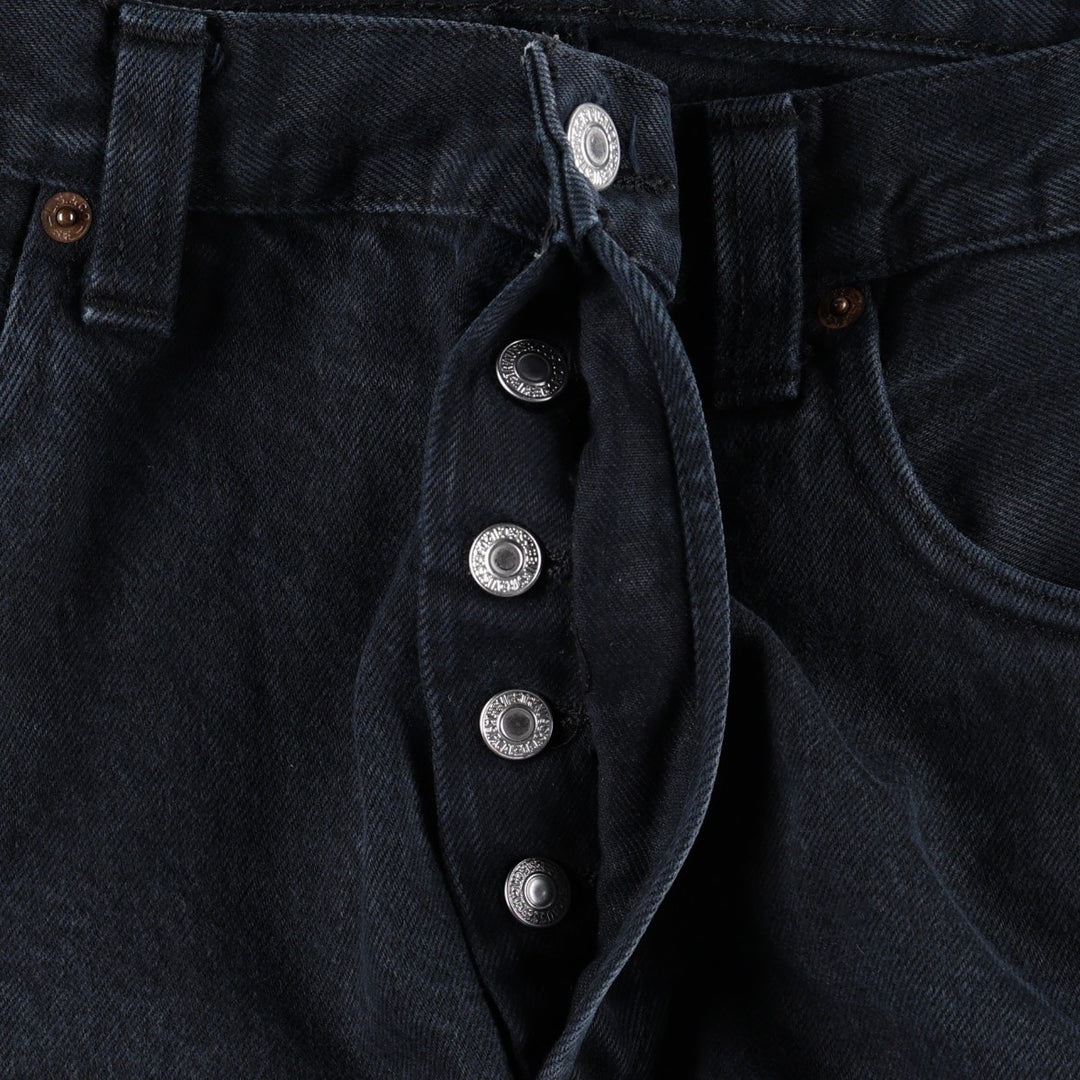 Levi's Levi's 501 STRAIGHT LEG BUTTON-FLY Black denim straight denim pants men's w34 equivalent cotton black type Vintage Second Hand