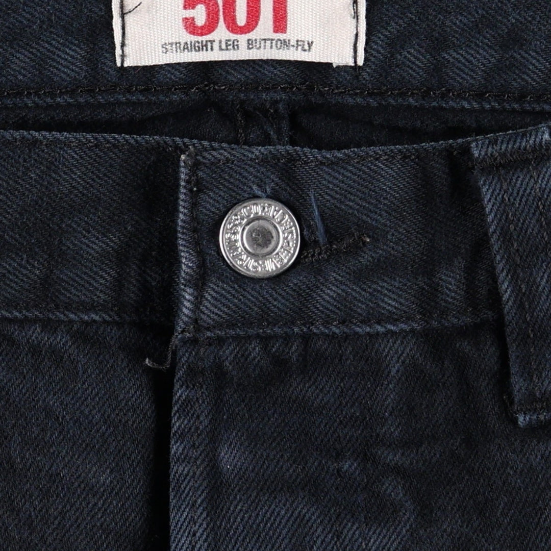 Levi's Levi's 501 STRAIGHT LEG BUTTON-FLY Black denim straight denim pants men's w34 equivalent cotton black type Vintage Second Hand