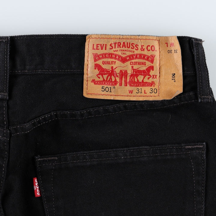 Levi's 501-0660 Black Denim Straight Leg Jeans, Men's Size W31 (approx.) cotton black type Vintage Second Hand