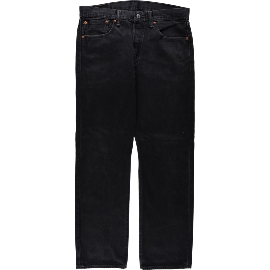 Levi's 501-0660 Black Denim Straight Leg Denim Pants, Men's Size W33 cotton black type Vintage Second Hand