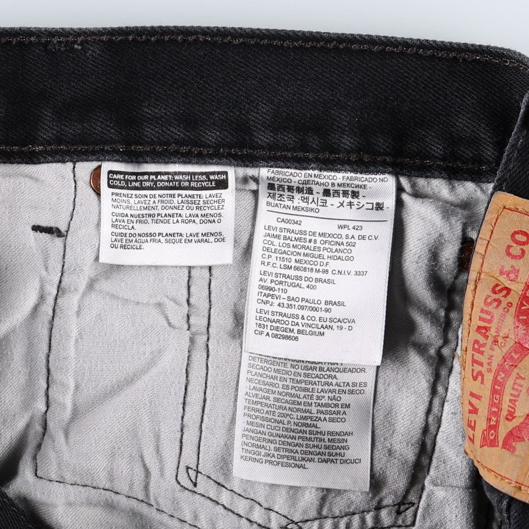Levi's 501-0660 Black Denim Straight Leg Denim Pants, Men's Size W33 cotton black type Vintage Second Hand