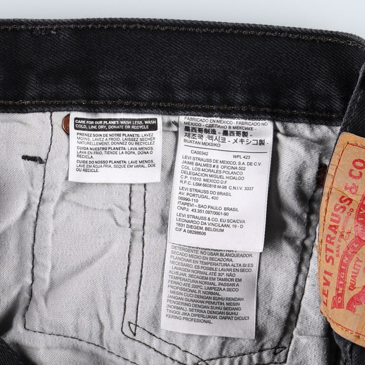 Levi's 501-0660 Black Denim Straight Leg Denim Pants, Men's Size W33 cotton black type Vintage Second Hand