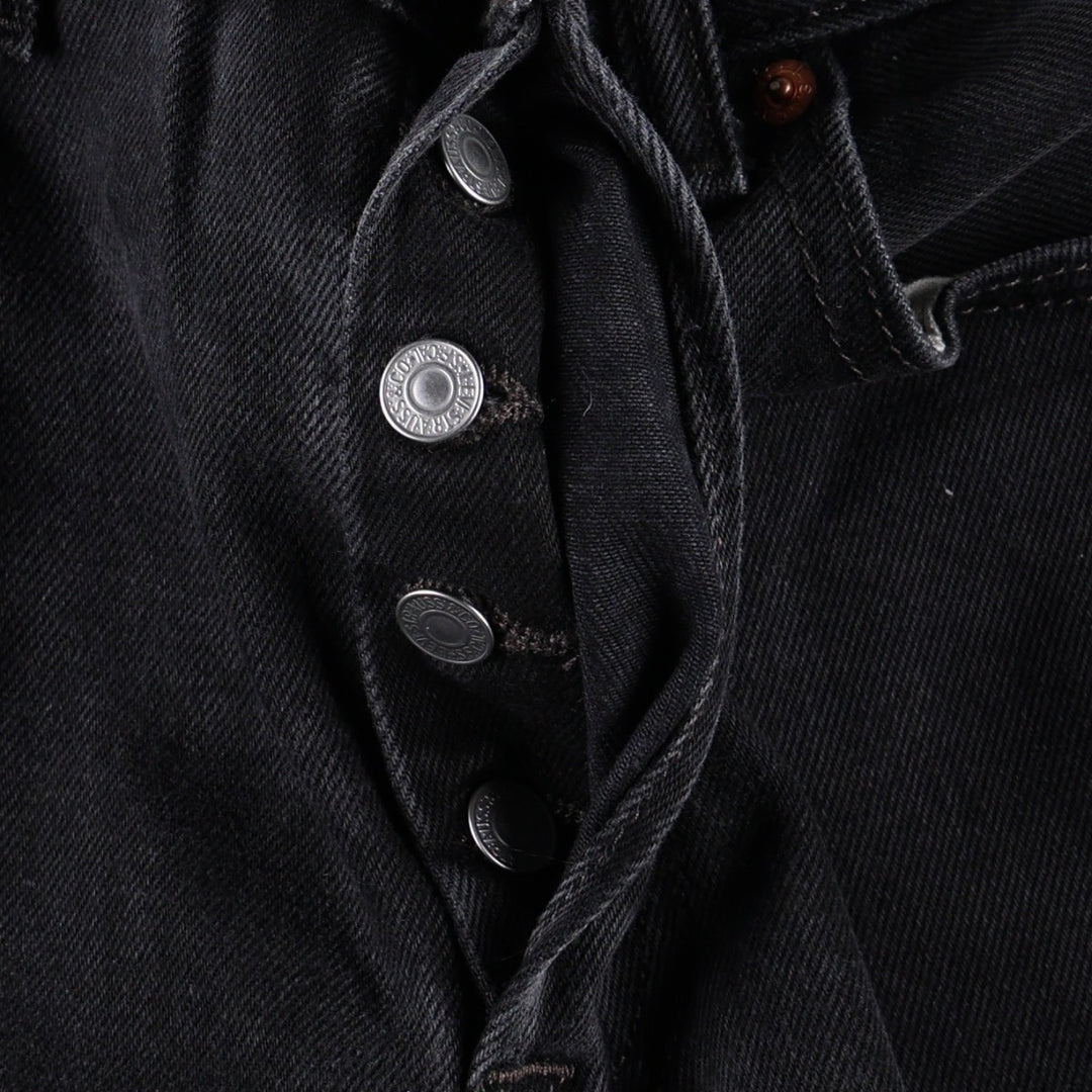 Levi's 501-0660 Black Denim Straight Leg Denim Pants, Men's Size W33 cotton black type Vintage Second Hand