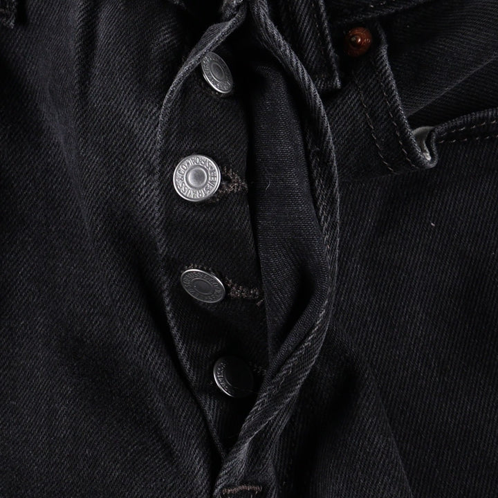 Levi's 501-0660 Black Denim Straight Leg Denim Pants, Men's Size W33 cotton black type Vintage Second Hand