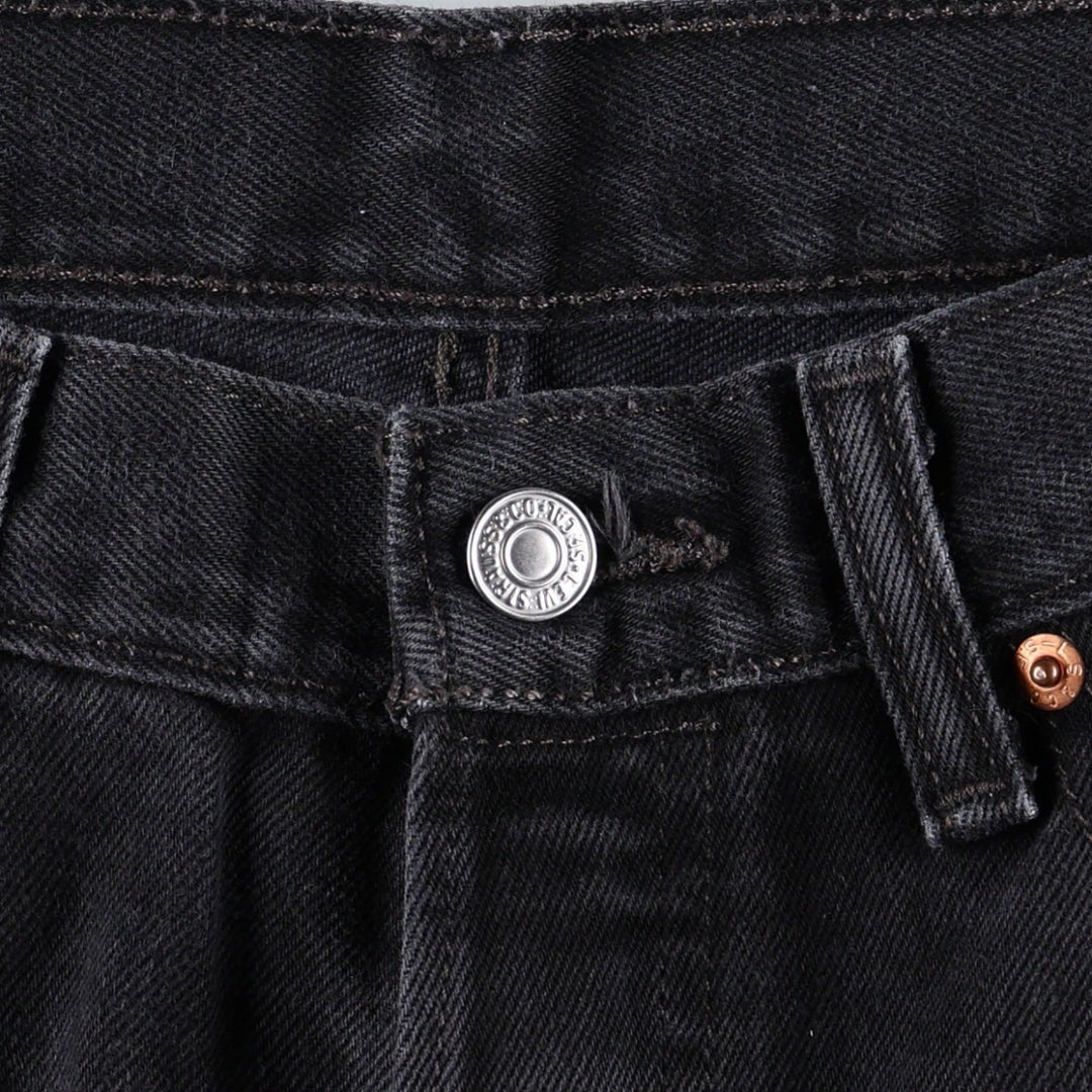 Levi's 501-0660 Black Denim Straight Leg Denim Pants, Men's Size W33 cotton black type Vintage Second Hand