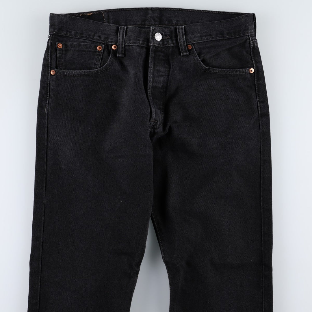 Levi's 501-0660 Black Denim Straight Leg Denim Pants, Men's Size W33 cotton black type Vintage Second Hand