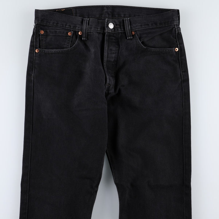Levi's 501-0660 Black Denim Straight Leg Denim Pants, Men's Size W33 cotton black type Vintage Second Hand