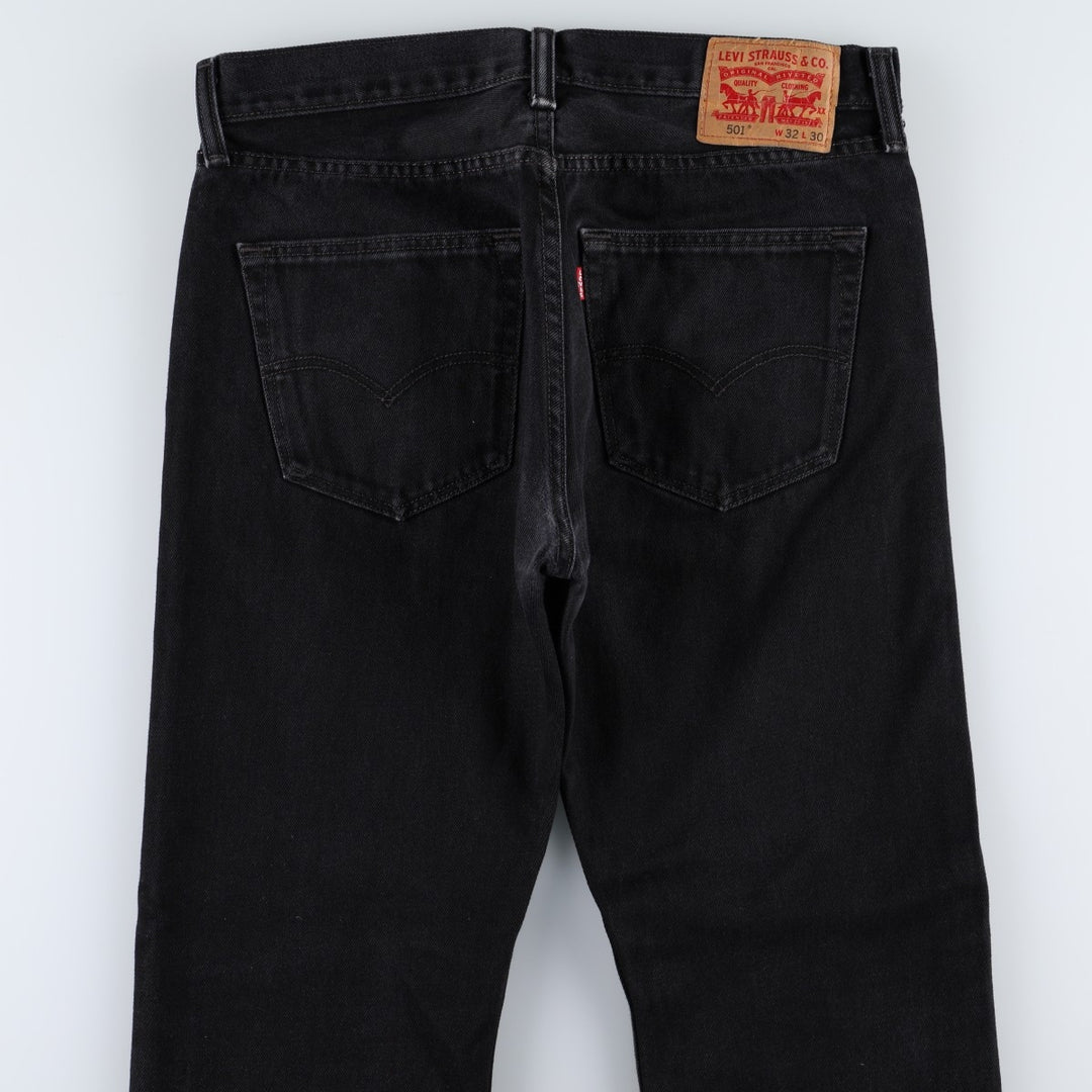 Levi's 501-0660 Black Denim Straight Leg Denim Pants, Men's Size W33 cotton black type Vintage Second Hand
