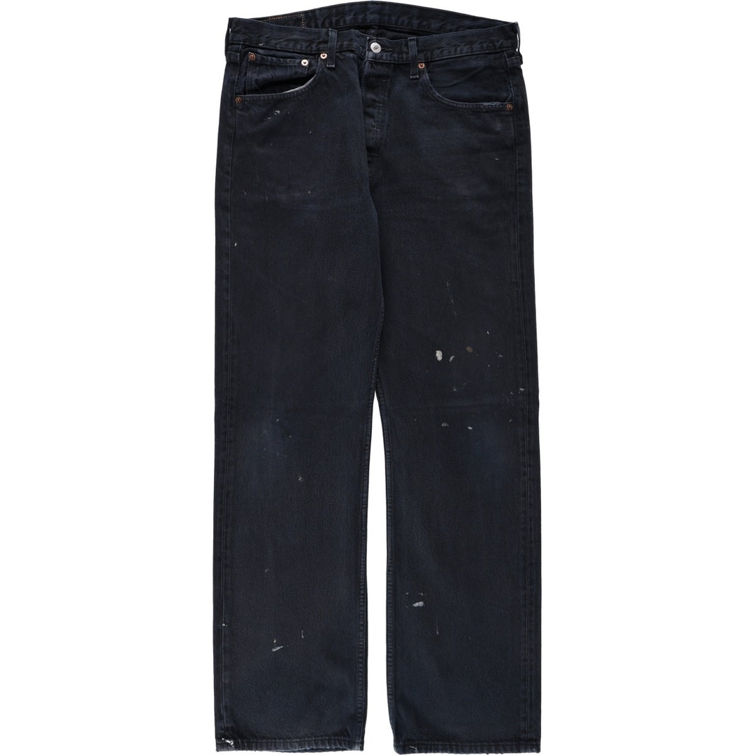 2000'S Levi's 501 0165 Euro Model Black Denim Straight Leg Jeans, Men's W35 (approx.) cotton black type Vintage Second Hand