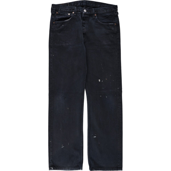 2000'S Levi's 501 0165 Euro Model Black Denim Straight Leg Jeans, Men's W35 (approx.) cotton black type Vintage Second Hand