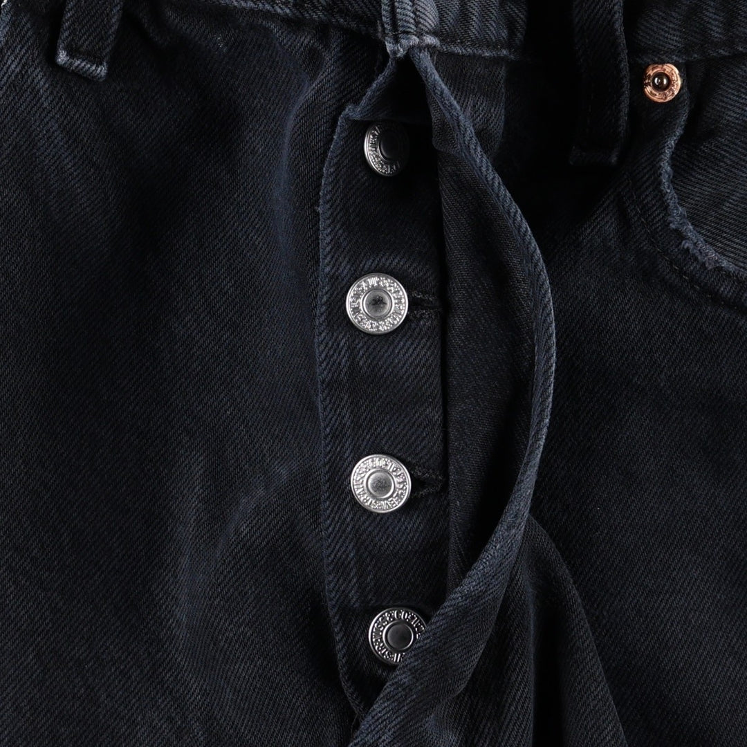 2000'S Levi's 501 0165 Euro Model Black Denim Straight Leg Jeans, Men's W35 (approx.) cotton black type Vintage Second Hand