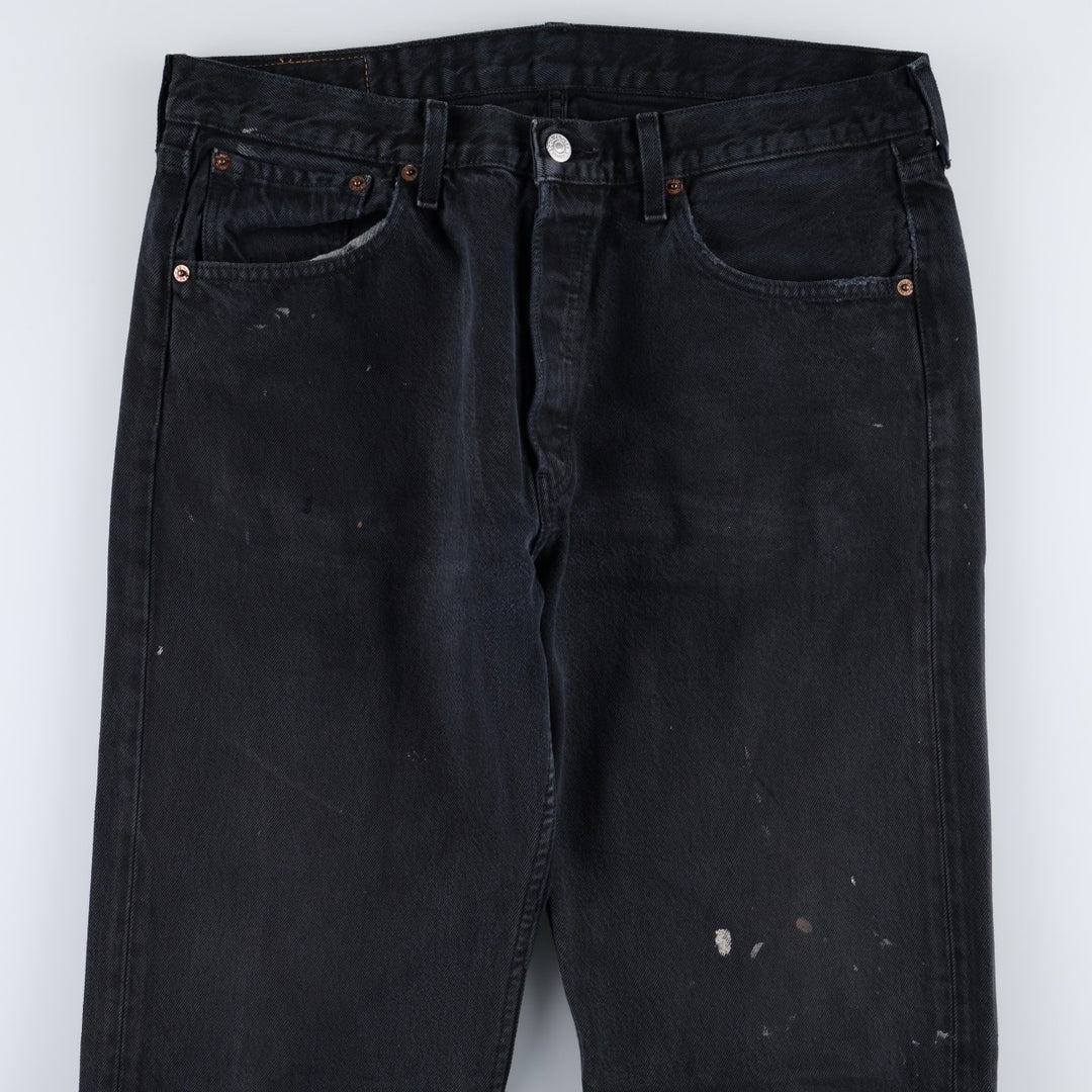 2000'S Levi's 501 0165 Euro Model Black Denim Straight Leg Jeans, Men's W35 (approx.) cotton black type Vintage Second Hand