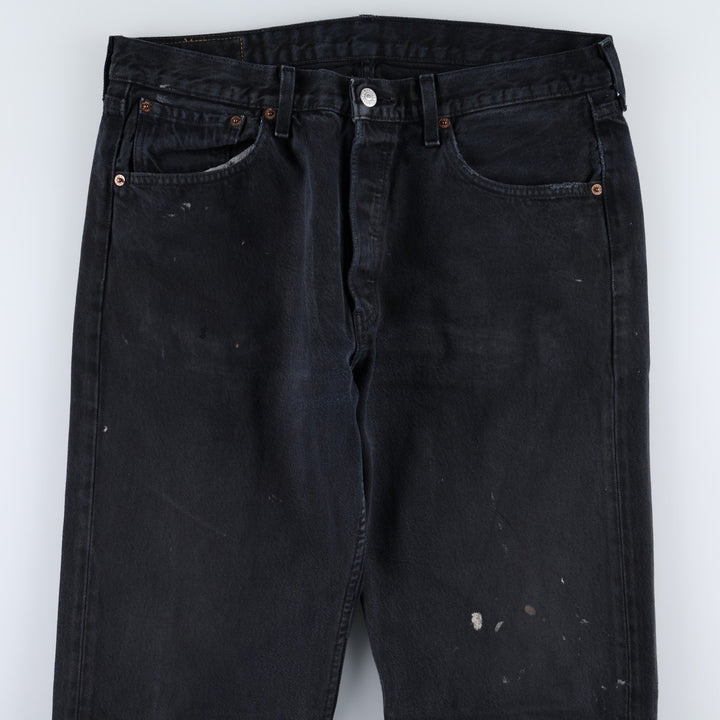 2000'S Levi's 501 0165 Euro Model Black Denim Straight Leg Jeans, Men's W35 (approx.) cotton black type Vintage Second Hand