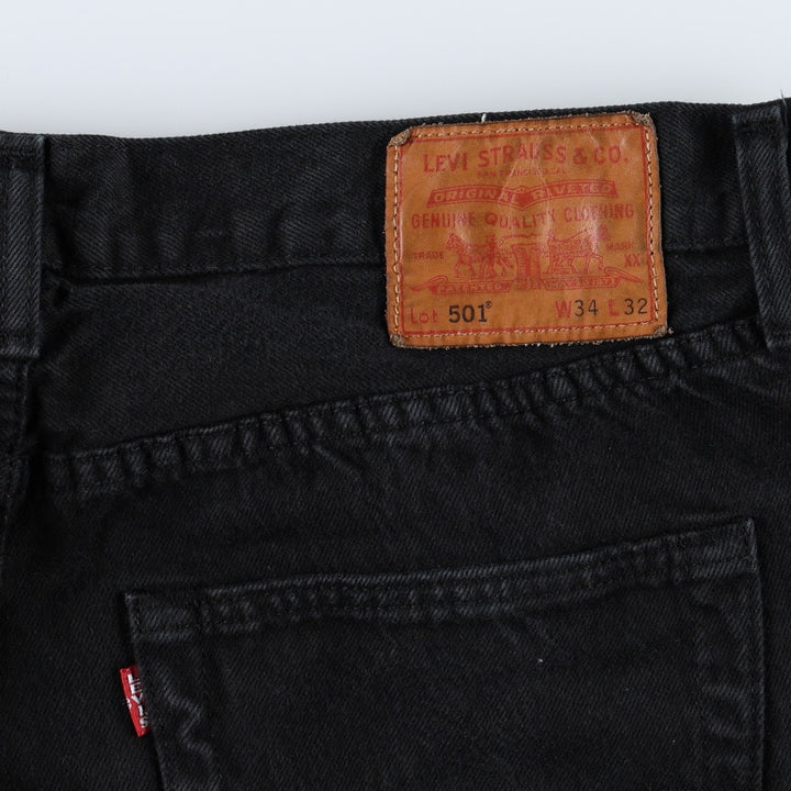 Levi's 501-0165 Black Denim Straight Leg Jeans, Men's Size W35 (approx.) cotton black type Vintage Second Hand