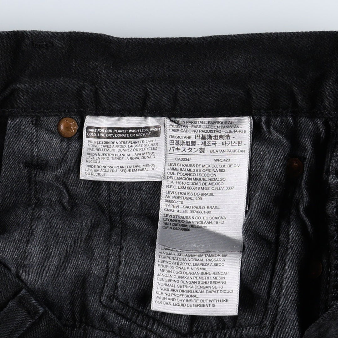 Levi's 501-0165 Black Denim Straight Leg Jeans, Men's Size W35 (approx.) cotton black type Vintage Second Hand