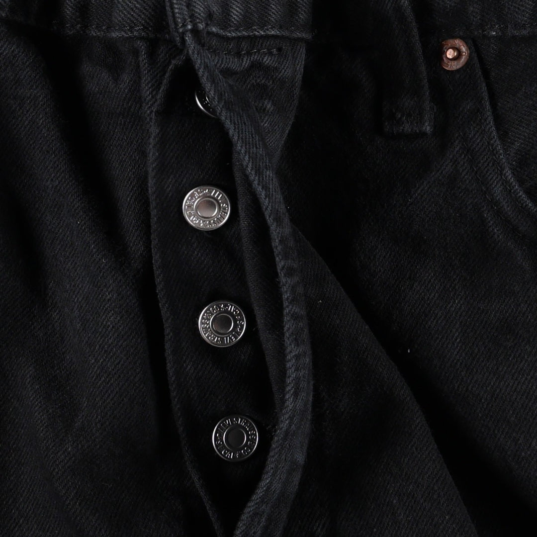 Levi's 501-0165 Black Denim Straight Leg Jeans, Men's Size W35 (approx.) cotton black type Vintage Second Hand