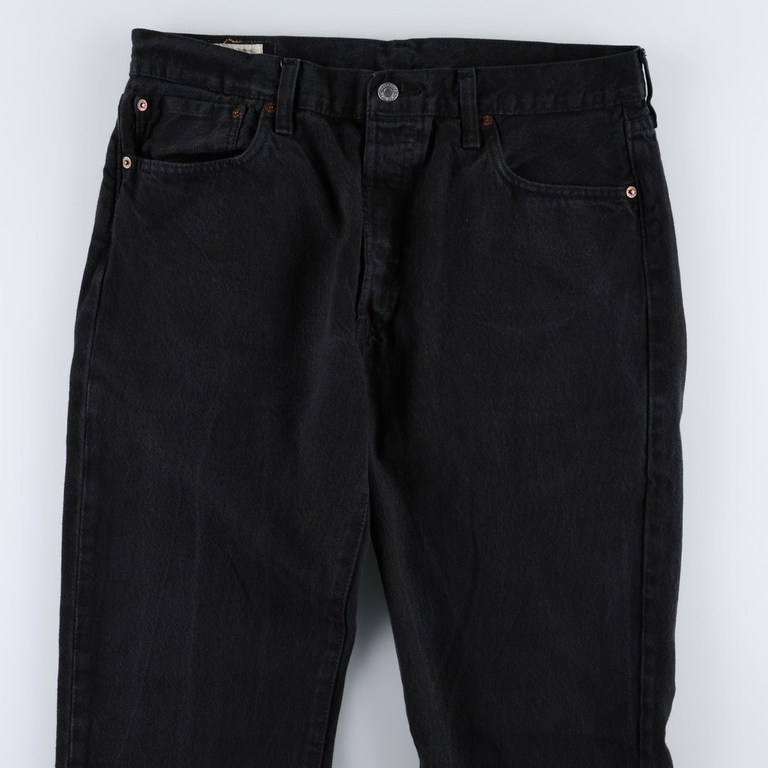 Levi's 501-0165 Black Denim Straight Leg Jeans, Men's Size W35 (approx.) cotton black type Vintage Second Hand
