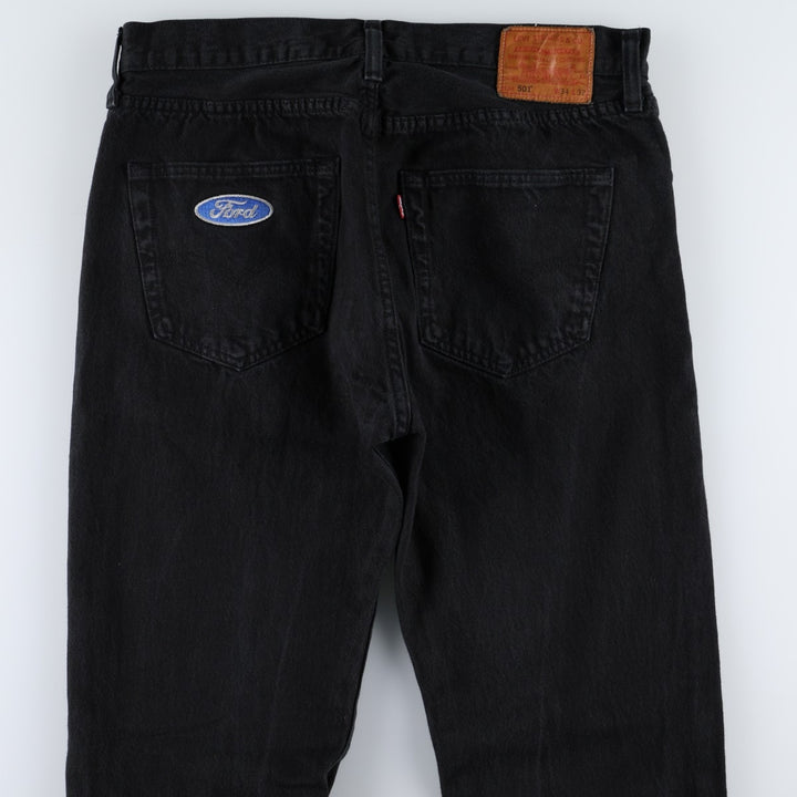 Levi's 501-0165 Black Denim Straight Leg Jeans, Men's Size W35 (approx.) cotton black type Vintage Second Hand