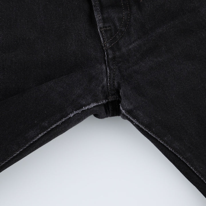 Levi's 501 Straight Leg Button-Fly Black Denim Pants, Men's Size 36 (approx.) cotton black type Vintage Second Hand