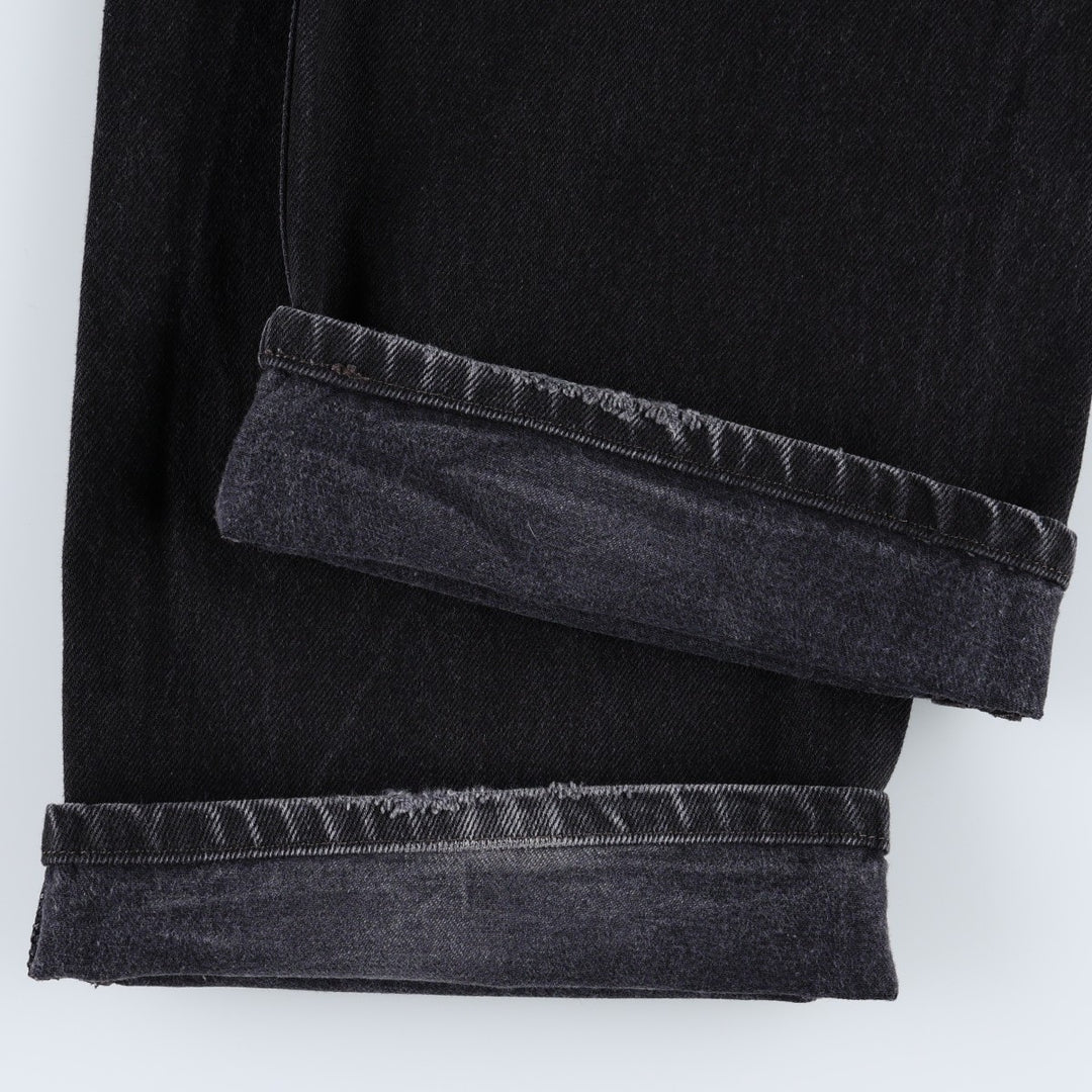 Levi's 501 Straight Leg Button-Fly Black Denim Pants, Men's Size 36 (approx.) cotton black type Vintage Second Hand