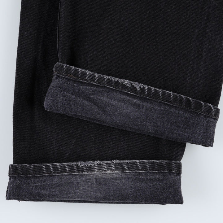 Levi's 501 Straight Leg Button-Fly Black Denim Pants, Men's Size 36 (approx.) cotton black type Vintage Second Hand