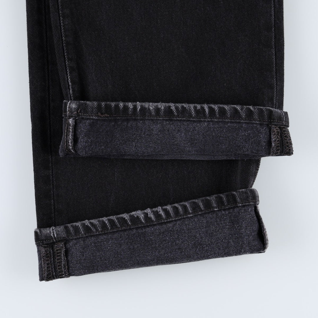 Levi's 501 Straight Leg Button-Fly Black Denim Pants, Men's Size 36 (approx.) cotton black type Vintage Second Hand