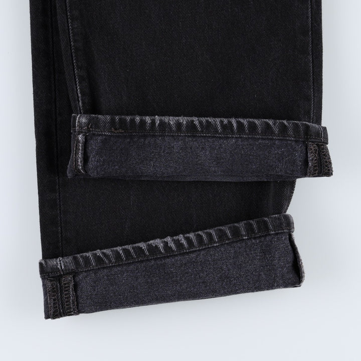 Levi's 501 Straight Leg Button-Fly Black Denim Pants, Men's Size 36 (approx.) cotton black type Vintage Second Hand