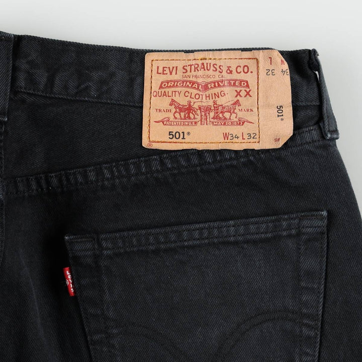 2000'S Levi's 501-0165 Euro Model Black Denim Straight Leg Jeans, Men's Size W34 (approx.) cotton black type Vintage Second Hand