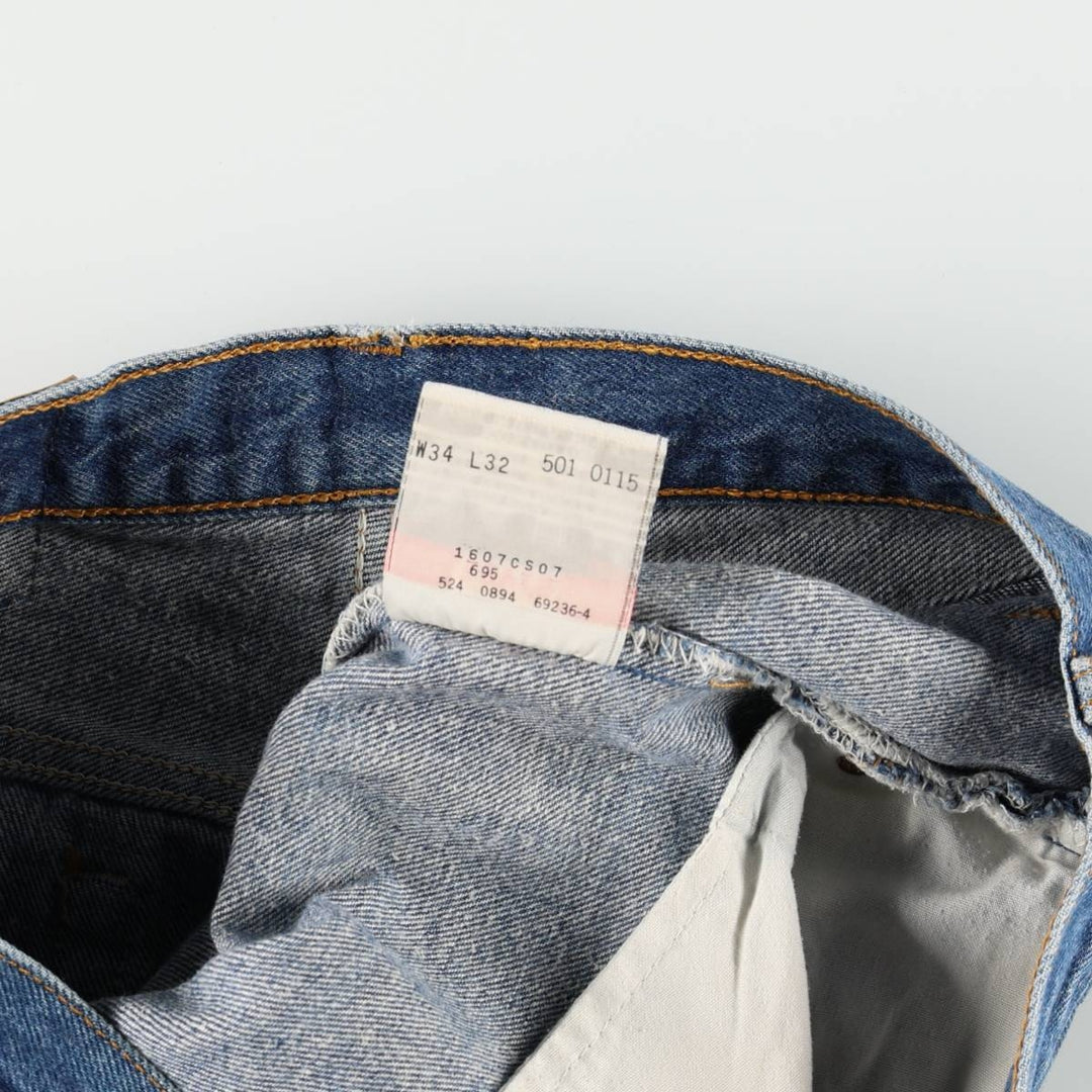 90'S Levi's 501-0115 Straight Denim Pants Made in USA Men's W33 Vintage cotton blue type Vintage Second Hand