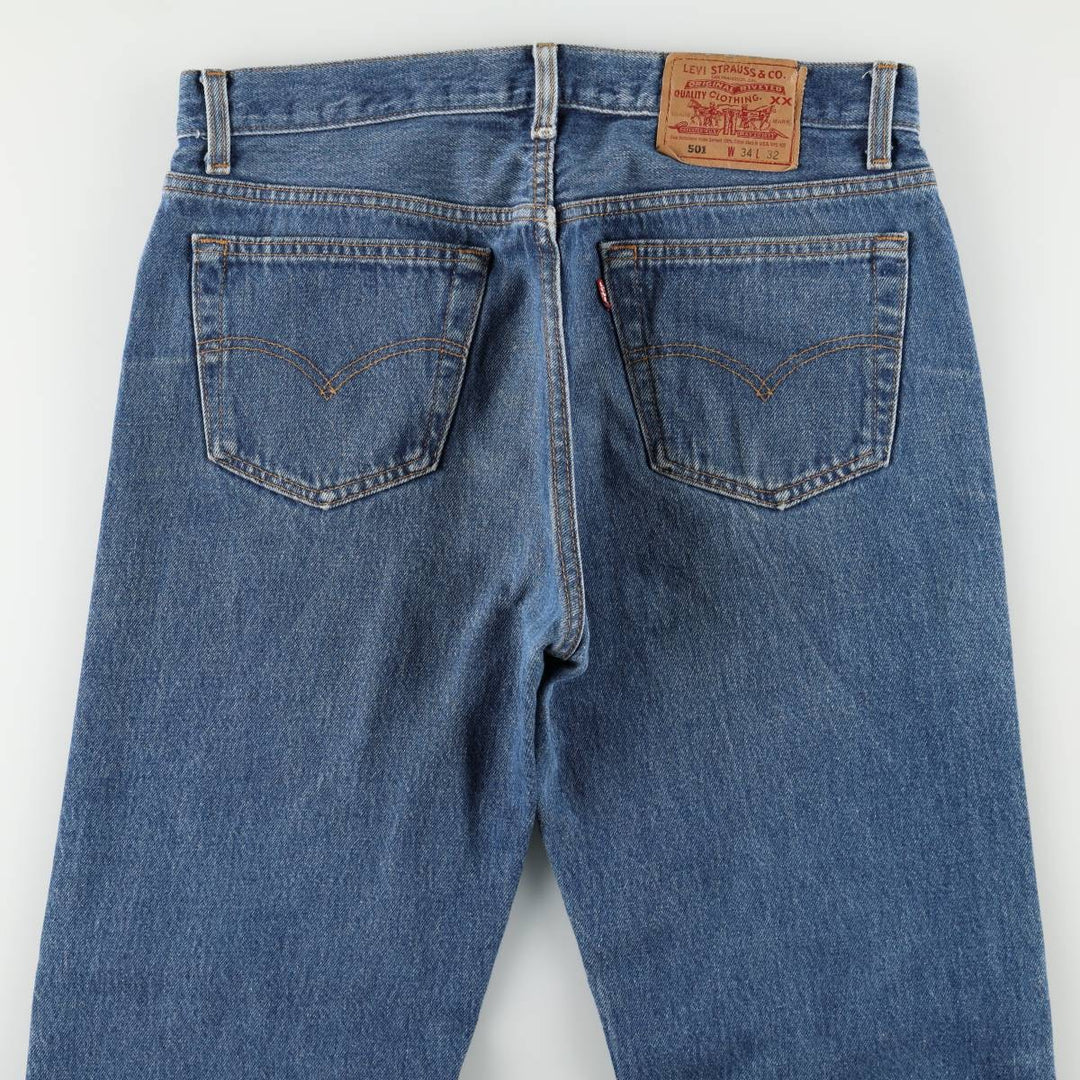 90'S Levi's 501-0115 Straight Denim Pants Made in USA Men's W33 Vintage cotton blue type Vintage Second Hand